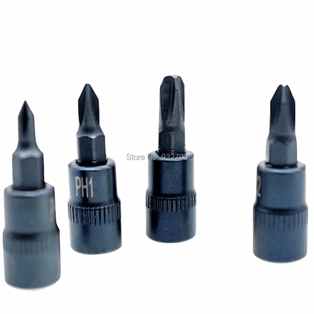 

4pcs Screwdriver Philips Bit Sockets PH0 PH1 PH2 PH3 Screwdriver Socket Set Chrome Vanadium 1/4 Inch Drive Screw Driver Bits