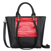 Patrón de cocodrilo Bolso de Las Mujeres Fijó 2017 Bolsas de Cuero Genuino Mujeres Bolsa de Mensajero Crossbody Bolsos de Hombro Del Remiendo de la Marca de Lujo 3