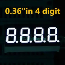 0,36 дюймов 4 бит белый цифровой светодиодный дисплей 7 сегментный общий анод для часов DIY 0,3" 0,36 дюйма цифровой дисплей