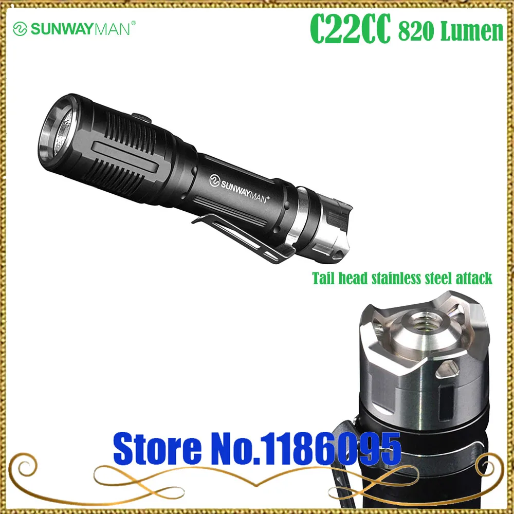 Новый дизайн SUNWAYMAN C22CC два света flashight Cree XM-L2 U2 LED/Cree XP-G2 R5 LED 820 люмен с аккумулятором