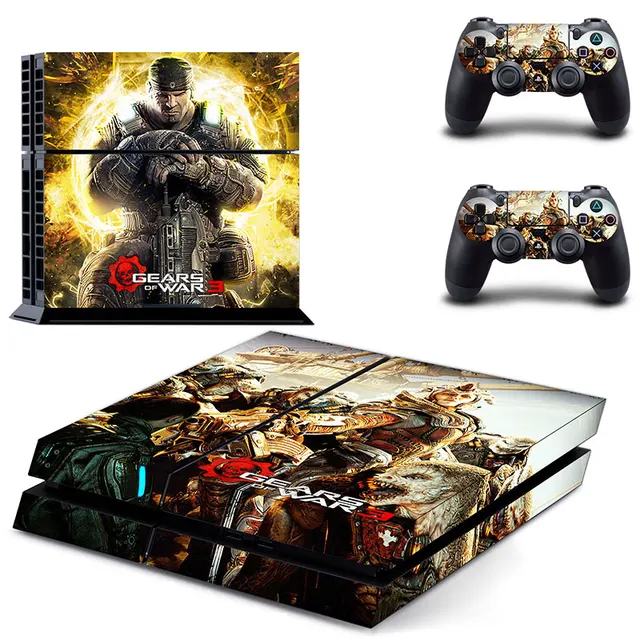Best Price Game Gears Of War 3 Vinyl Skin Sticker Cover for Sony PS4 PlayStation 4 and 2 controller skins