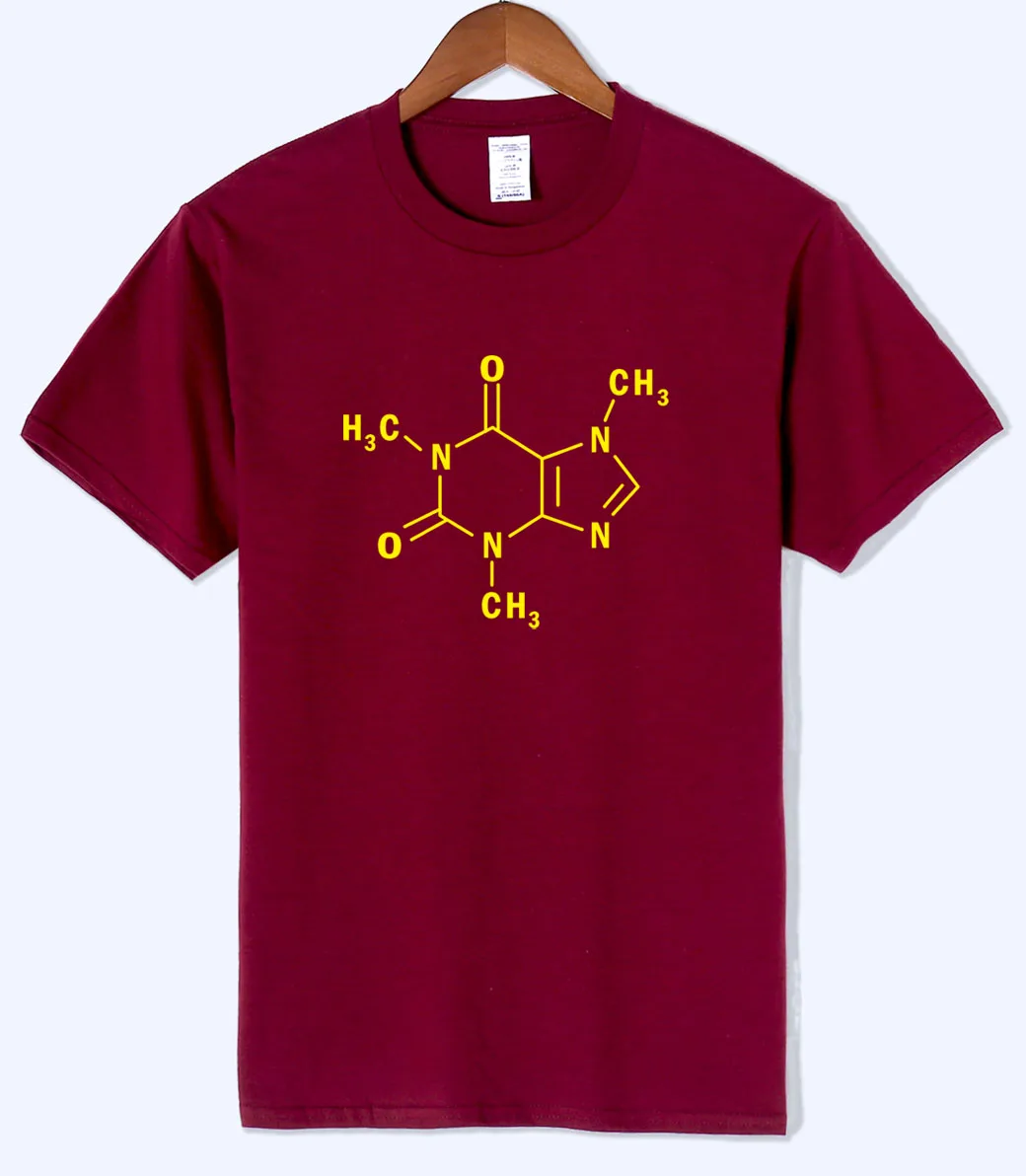 

2019 T-shirt summer The Big Bang Theory famous cool men's T-shirts Caffeine Molecular Formula Sheldon printed t shirt men top