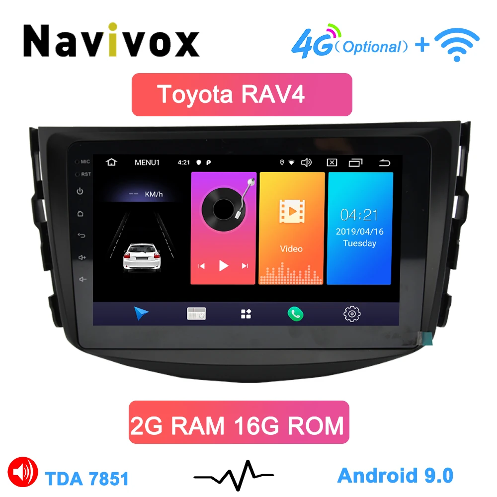 Navivox Android 9.0 car dvd player for Toyota RAV4 rav 4 2007 2008 2009 2010 2011 2 din car dvd gps wifi rds swc navigation unit