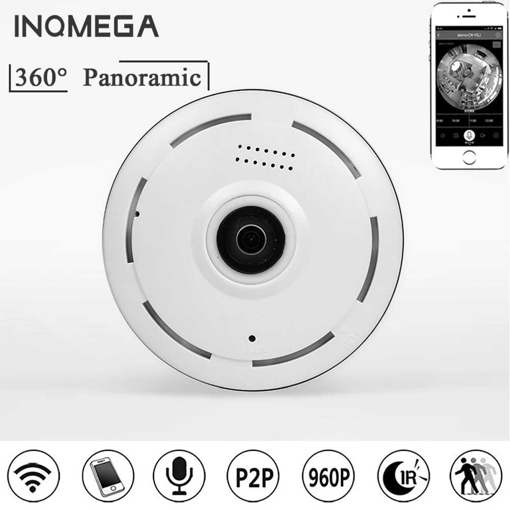 

INQMEGA Ip Camera 360 Degree Panoramic 1.3MP 960P Fisheye WiFi Camera Network Home Security Camera CCTV Camera Night Vision P2P