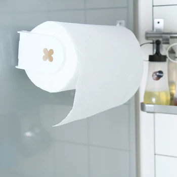 

Practical Folded Suction paper towel Storage racks bathroom toilet paper Roll holder wall shelf dehub