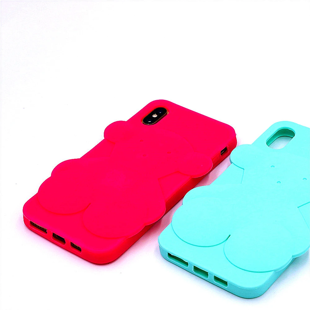 

Cute Bear Case For iPhone XR XS Max X 6 6S 7 8 Plus Phone Cases 3D Silicon Cover Soft Case For iphone XS Max Case