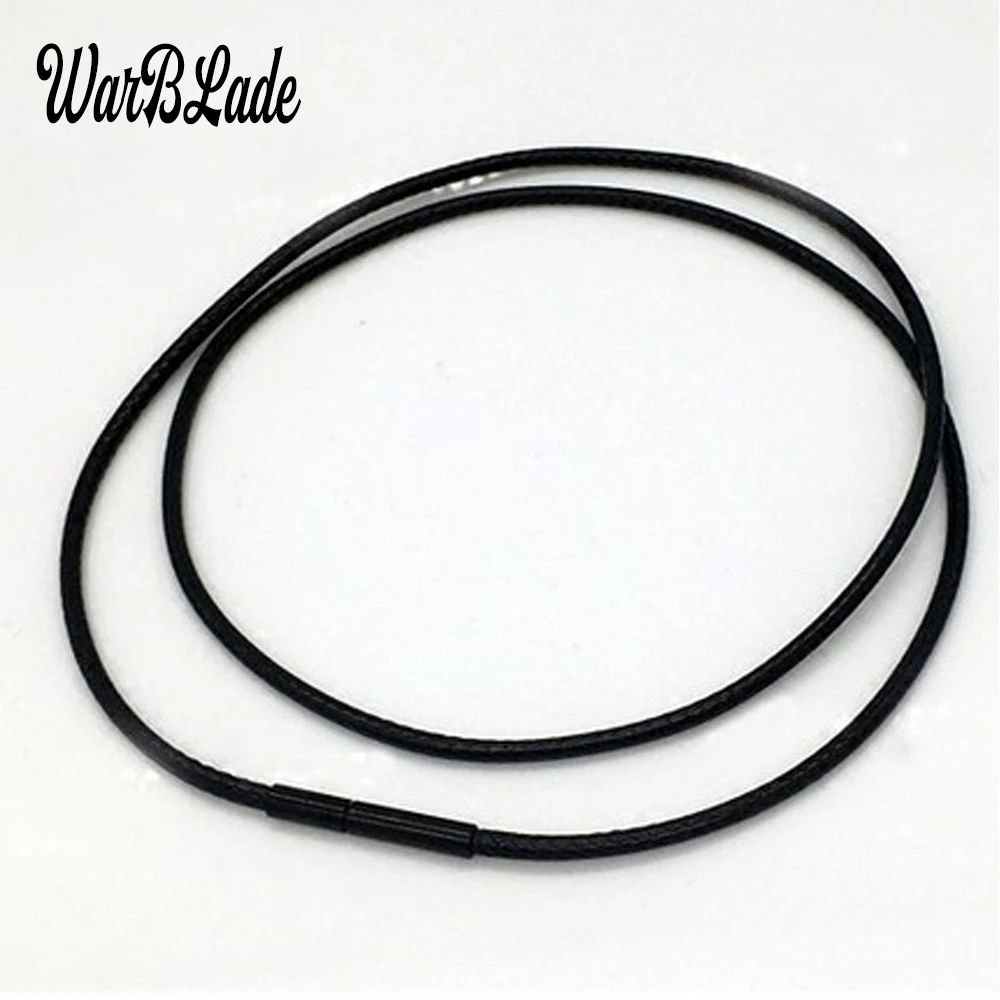 

WBL 1mm-3mm Leather Cord Necklace Cord Wax Rope Chain With Stainless Steel Clasp For Men Women DIY Necklace Jewelry 3pcs/lots