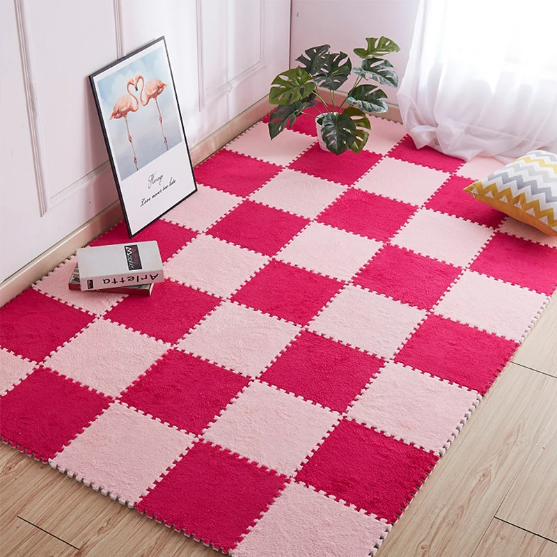 

Soft Square Carpet Colorful Durable Suede Modern Polyester Practical Easy Clean Carpet Household Carpets Mats