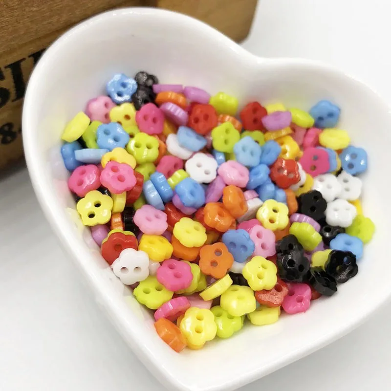

6mm Flowers Mini Resin Tiny Buttons Craft Sewing Tools Decorative Button Scrapbooking DIY kid's apparel Button PT213