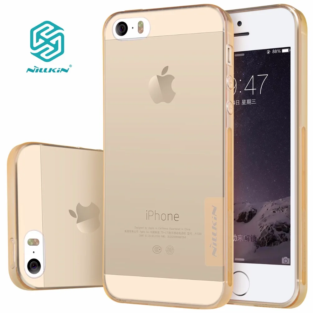 

Nillkin nature Transparent Clear Soft silicon TPU Protector case cover for iphone se 5s 5 (4 inch) free shipping retail package