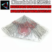 250 шт. 1 Вт зенеровский диод IN4743A/13 в IN4744A/15 в 1N4745A/16 в IN4746A/18 в IN4747A/20 в IN4748A/22 в IN4749A/24 В IN4750A/27 в IN4751A/ 30V