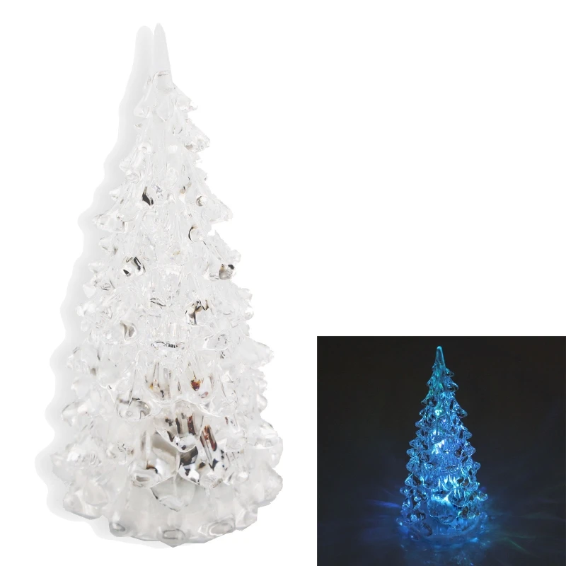

Acrylic Colorful Crystal Christmas Tree LED Table Lamp Light Xmas Decoration Festival Party Creative Xmas Gift
