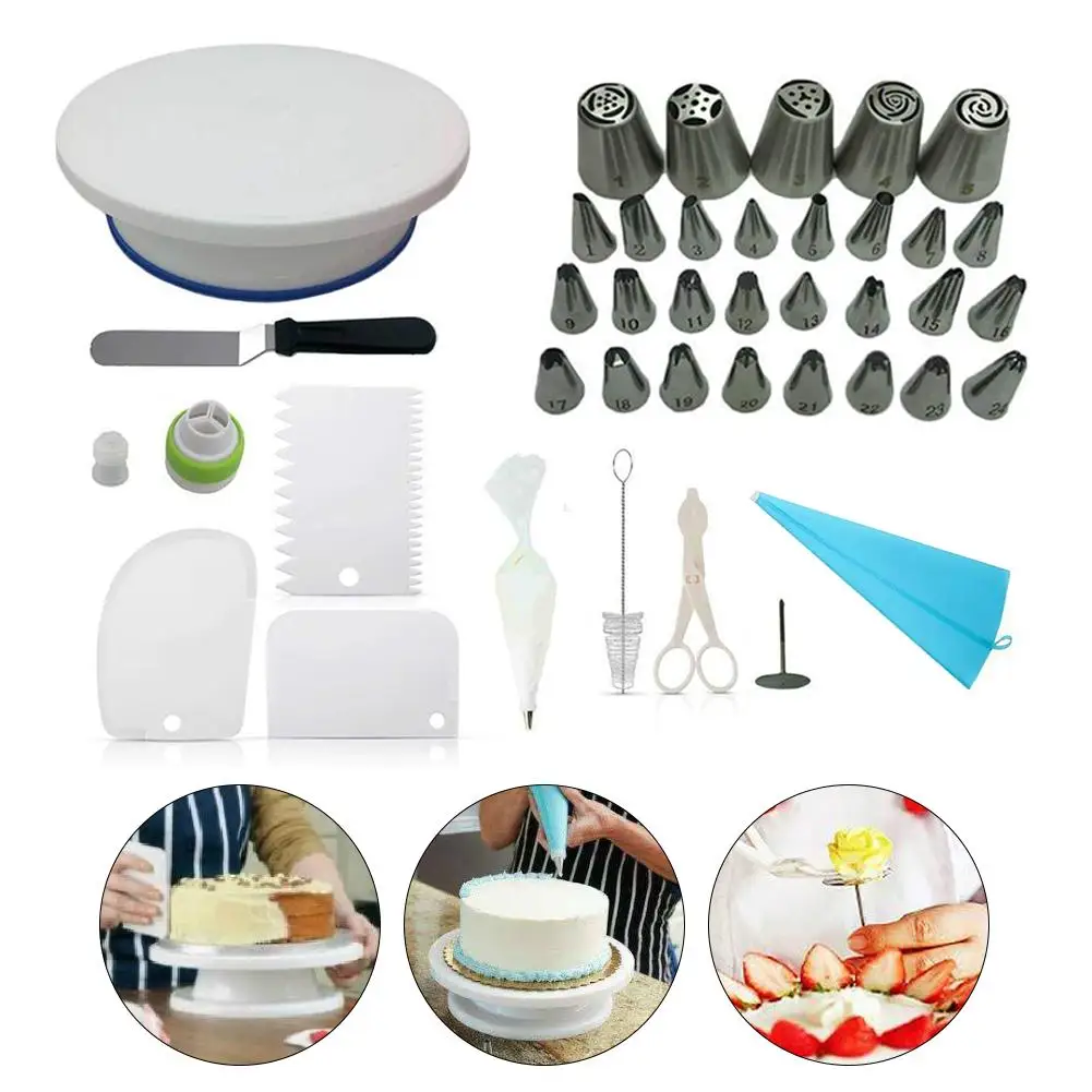 

60PCS Cake Pastry Nozzles Cake Decorating Mouth Set DIY Cream Decoration Tools Tips For Cake Turntable Small And Exquisite