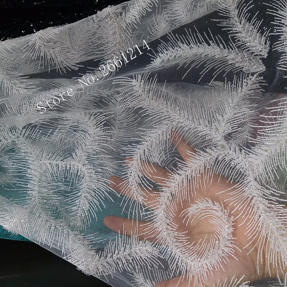 Роскошная вышитая бисером Тюлевая ткань цвет черный|net lace fabric|tulle fabricfabric african |