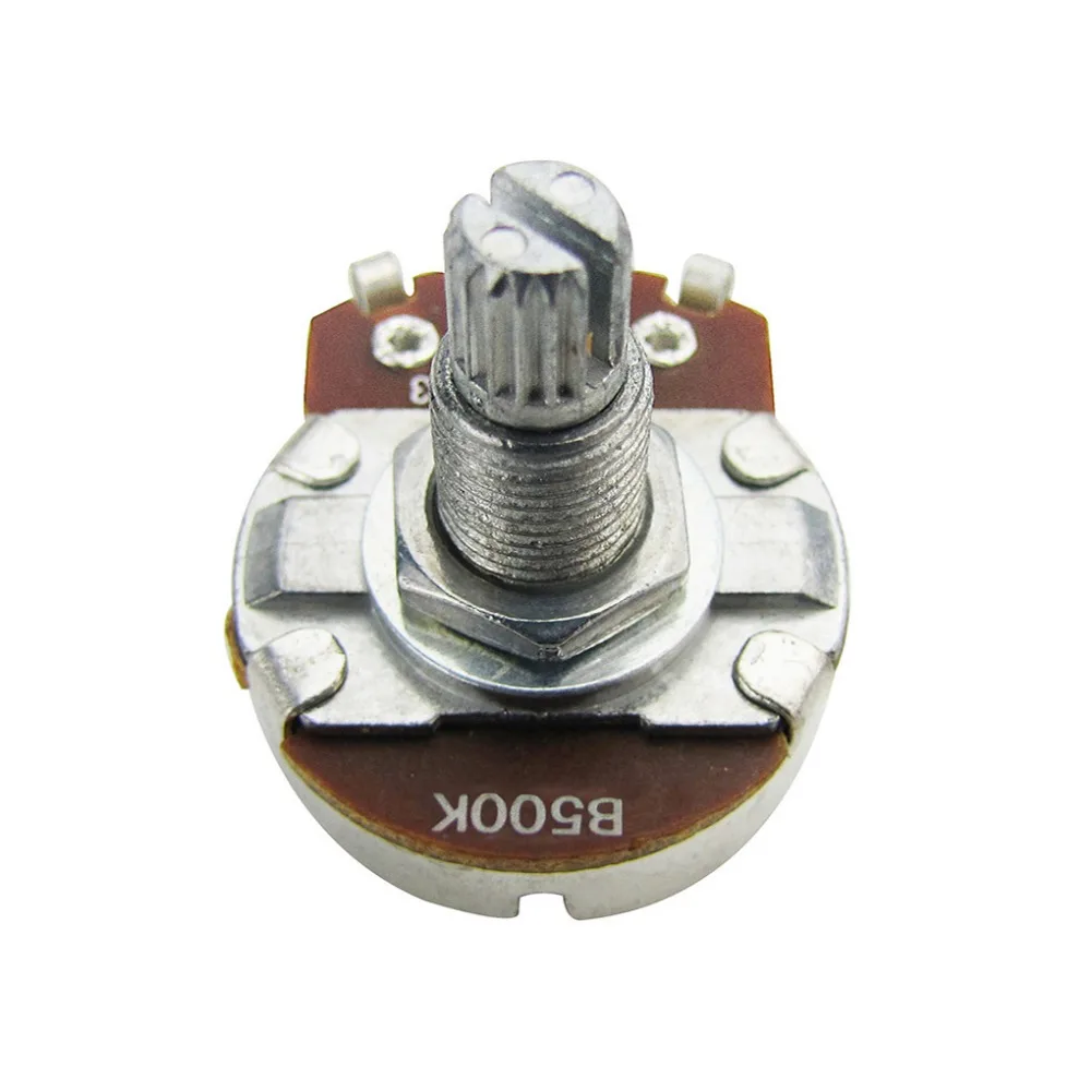 

2pcs Full Size Potentiometers Pots Volume Tone Switch Control A250K B250K A500K B500K Optional Long Split Shaft for Guitar Parts
