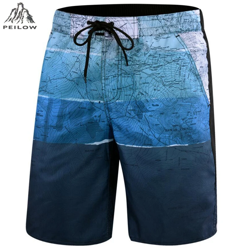 Новые горячие быстросохнущие пляжные шорты мужские s бермуды шорты размера плюс 5XL 6XL пляжные шорты модные пляжные шорты мужские повседневные шорты - Цвет: blue