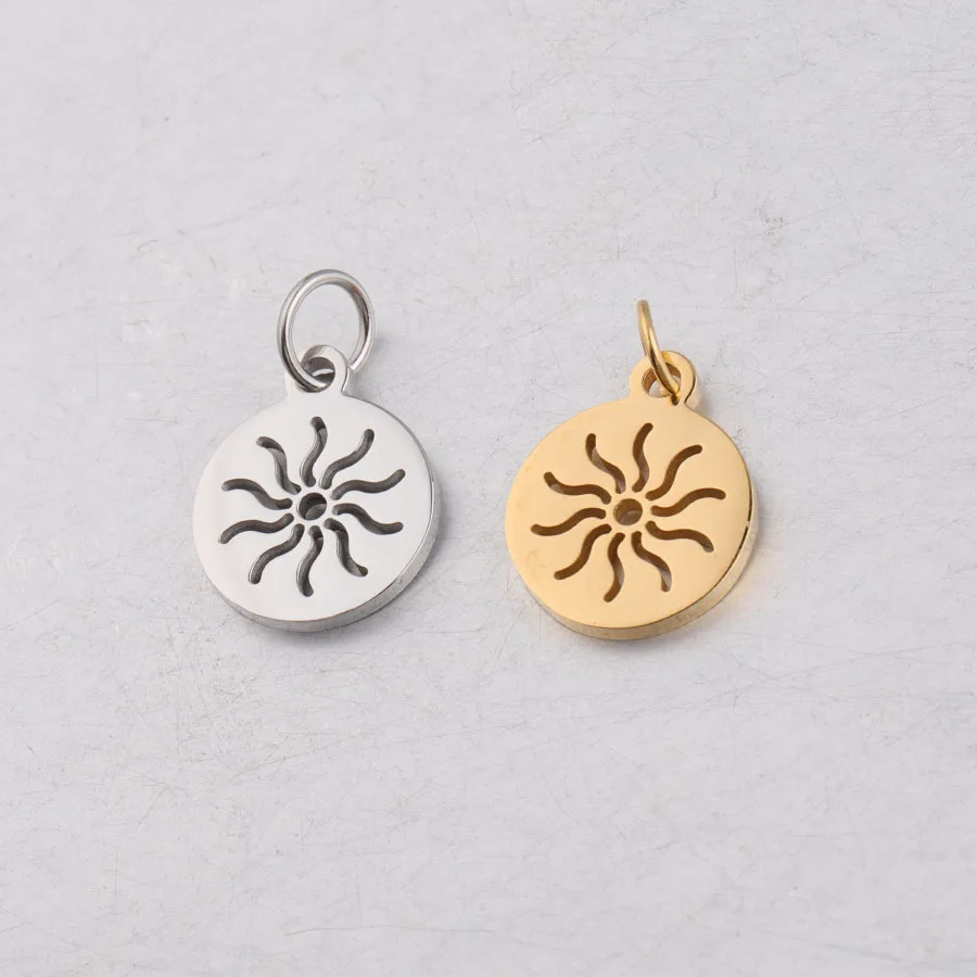 

Jaymaxi Sun Pendants 12 * 17mm Stainless Steel High Polishing DIY Accessories for Necklace Making 20Pieces/lot