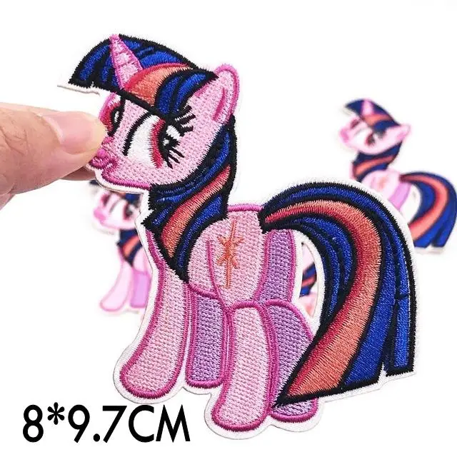 6 шт./лот My Little Poni Horse нашивки для одежды утюгом Пришивные вышитые тканевые значки