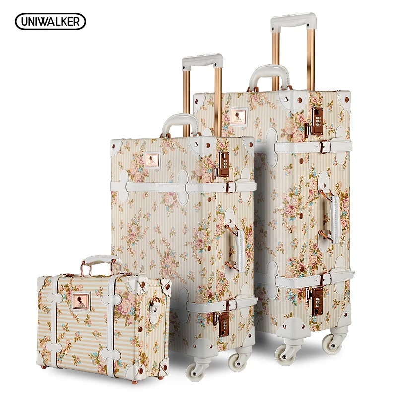 3PC/SET Lightweight Vintage Print 3 Piece Luggage Set 20 3PC/SET Lightweight Vintage Print 3 Piece Luggage Set 20