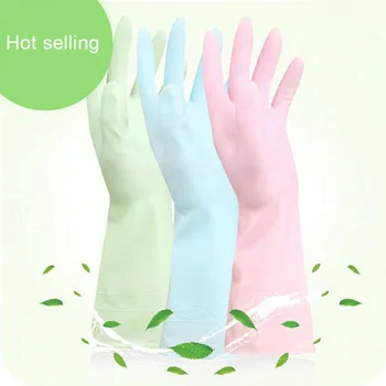 

1Pair Reusable Household Waterproof Kitchen Dishwashing Gloves Non-slip Laundry Car-washing Cleaning Gloves