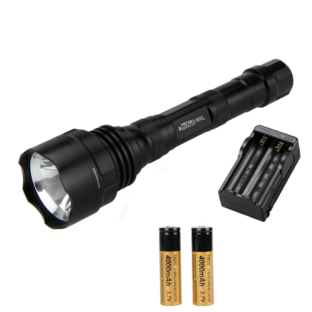 

2500Lm XML T6 LED Tactical Flashlight Torch Light +2x4000mAh Battery+Dual Charger