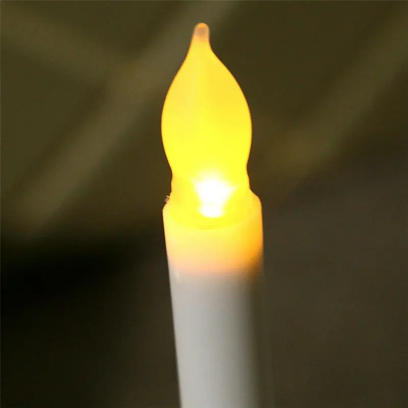 4," батарейный воск окунутый СИД тонкая свеча беспламенная, бежевый телайт Свеча лампа церковная Рождественская свадьба party-11.5cm(H - Цвет: AMBER