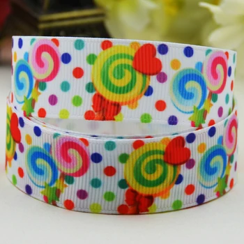

7/8'' 22mm,1" 25mm,1-1/2" 38mm,3" 75mm Candy Character printed Grosgrain Ribbon party decoration X-02233 10 Yards