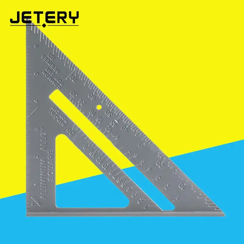 

7" Triangle Square Ruler Aluminum Alloy Speed Square Protractor Miter For Carpenter Measurement Tool