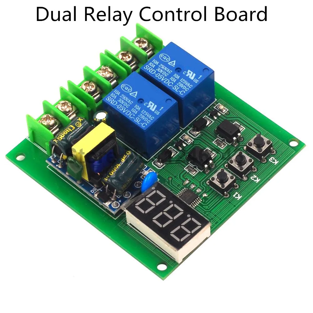 

220V Dual Relay Control Board Delay Switch Module Time Delay Relay Two Outputs