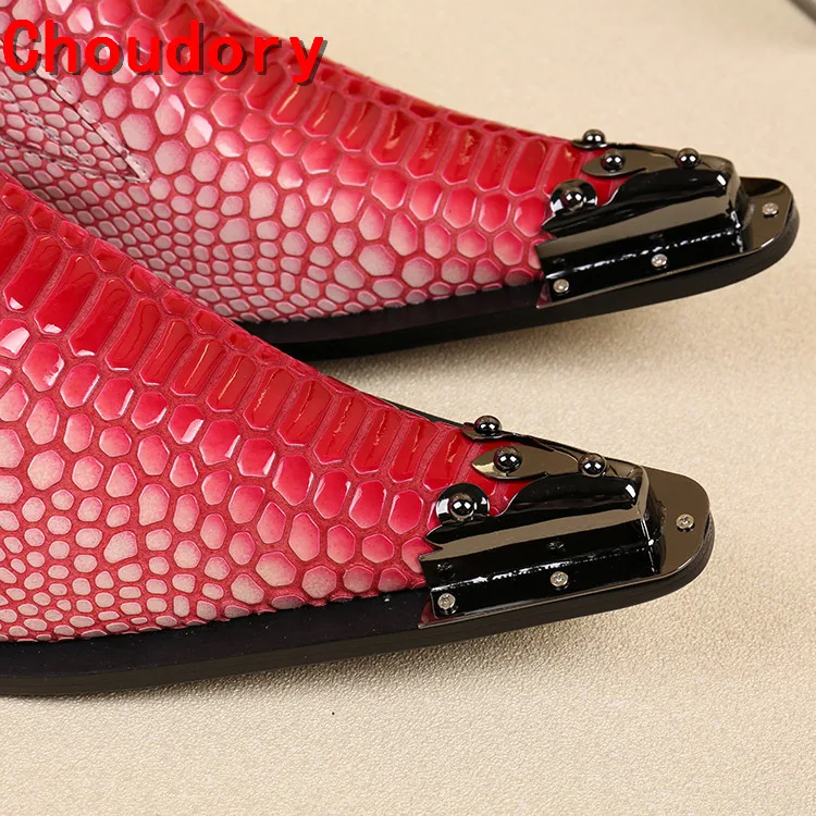 Da Outono Casamento Baile Pele De Couro As Picture Europeu Crocodilo Ferro Homens Do Finalistas Pontudos Vermelho Sapatos Genuínos Primavera Dos Vestido Mocassins Clássico A0x0Fd