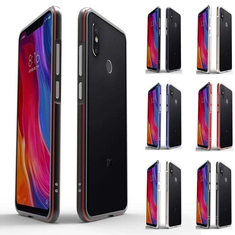 

MI8 Luxury Shockproof Bumper Case for Xiaomi MI 8 Mi8 Aluminum Metal Frame For Xiaomi Mi 8 Phone Cases for Xiaomi 8 Capa 6.2''