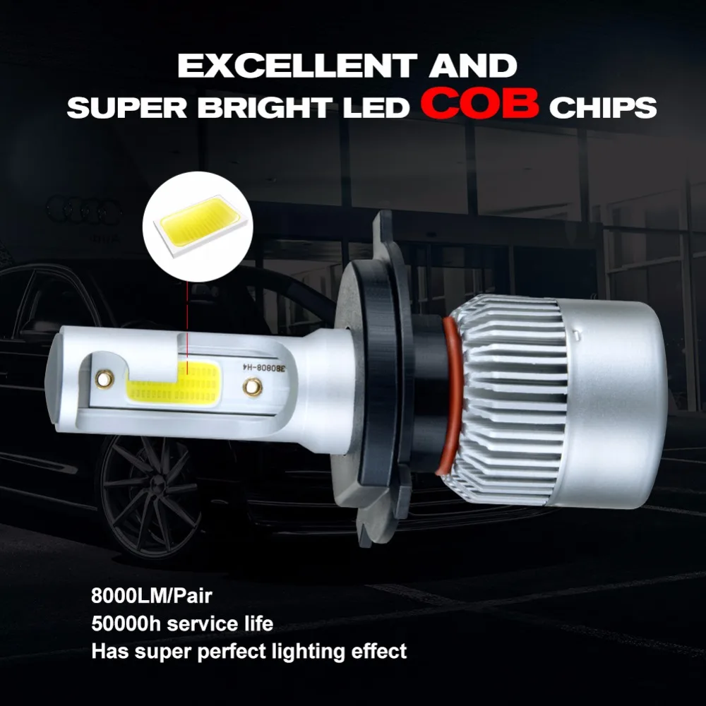 Foxcncar H7 H4 H11 H1 Светодиодные Автомобильные фары лампа мини 9005 9006 COB CSP чип 12V 10000lm 72W 6500K