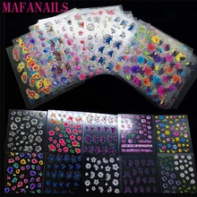 30 листов, высокое качество, 3D клей, цветы, цвета, дизайн ногтей, виниловые наклейки, Переводные 3D Цветные Переводные изображения-NTL-36