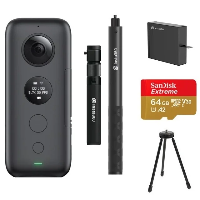 Insta360 ONE X Спортивная Экшн-камера 5,7 K видео VR Insta 360 для iPhone и Android с батареей 64G 128G аксессуары - Цветной: Bundle 6