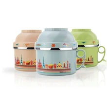 

Stainless Steel Lunch Box with Spoon Japanese Fast Food Cup Box Multifunctional Kids Portable Picnic School Food Container Box
