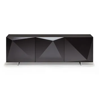 

New American black high gloss lacquer dining room side table