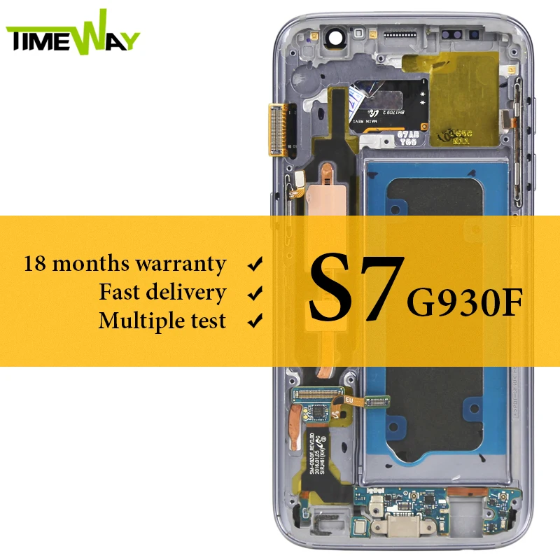 

Super AMOLED For Samsung S7 LCD Dispaly With Frame With Touch Screen Assembly For Samsung S7 G930F LCD Screen