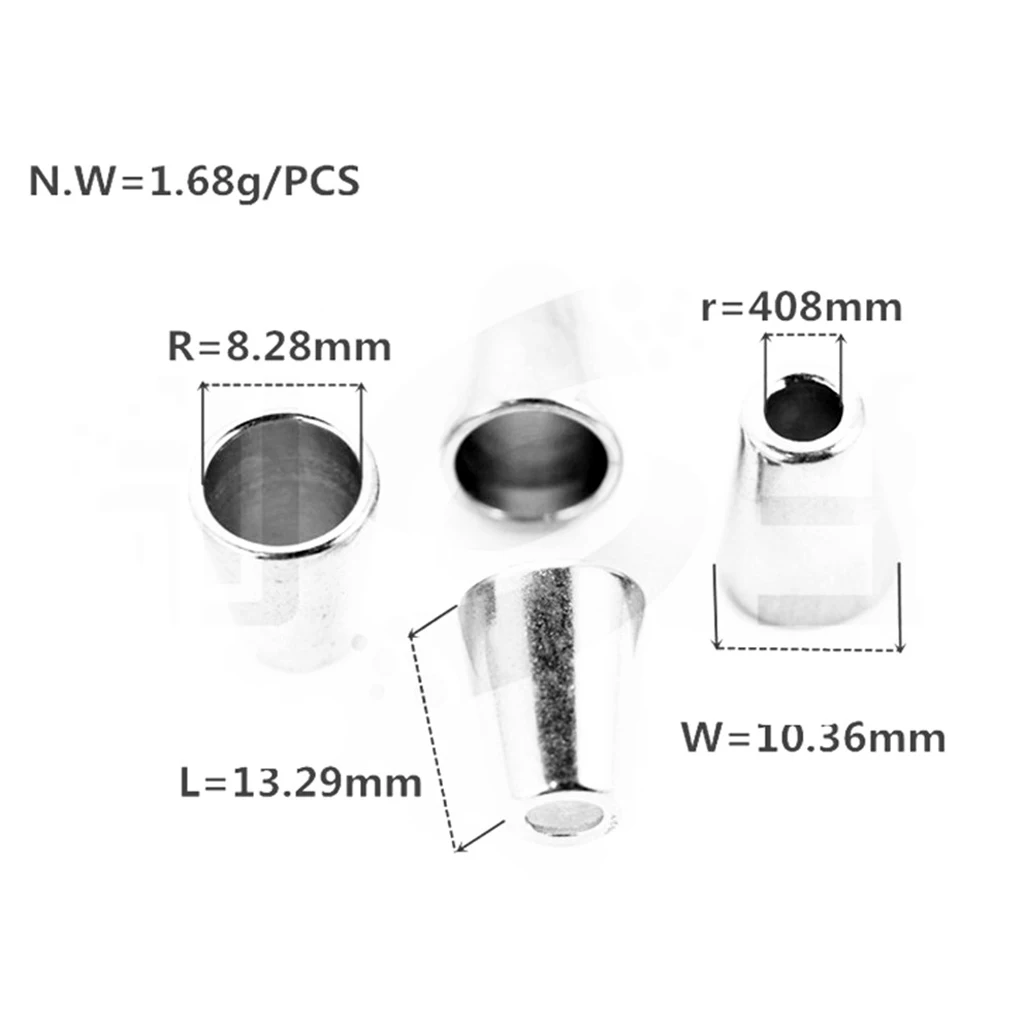 10 Pieces Conical Bell Stopper Metal Cord Ends Hole Dia.4mm for Lanyard Backpack Bag Sportwear Clothes Accessories