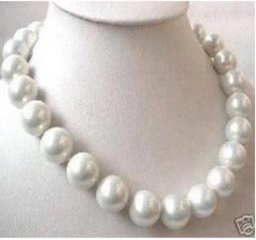 

BeautifulAAA 12mm White sea south shell pearl necklace 18" MY2010