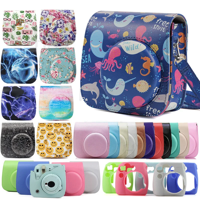 

Fujifilm Instax Mini Instant Film Camera Case Bag, PU Leather Cover with Shoulder Strap for Instax Mini 9/8+/8 Polariod Cameras