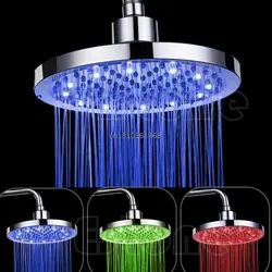 Новый Замечательный 8 дюймов Круглый дождь Нержавеющая сталь Ванная комната RGB светодиодный свет Насадки для душа # Y05 # C05