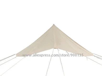 3 м 4 м 5 м 6 м водонепроницаемый хлопковый холст колокольчик палатка роскошный Glamping Палатка для семьи - Цвет: 4m roof tarp