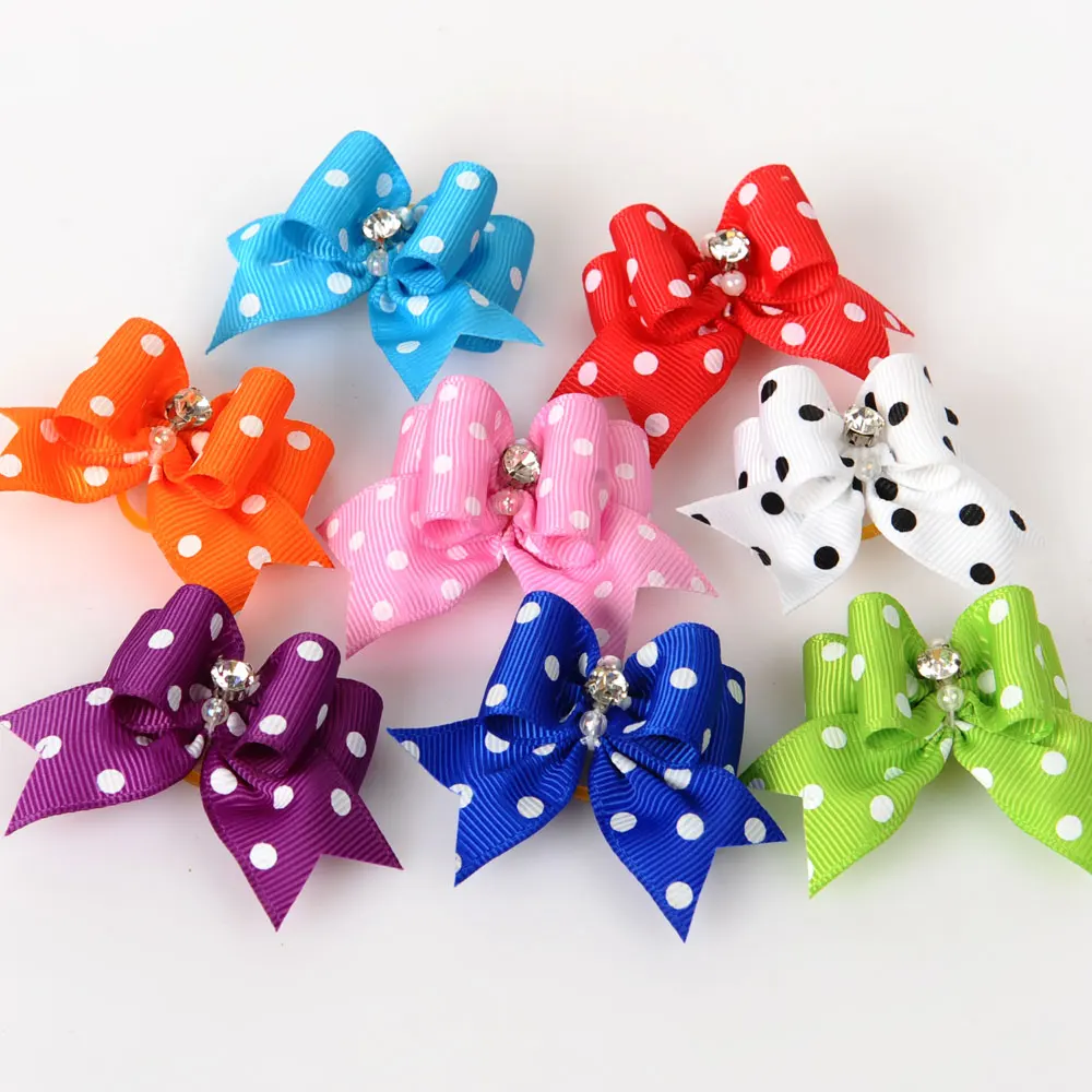 2PCS Pet Supplies Products Handmade Dog Accessories Pet Hair Bows Dog