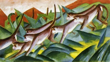 

High quality Oil painting Canvas Reproductions Monkey Frieze 1911 By Franz Marc hand painted