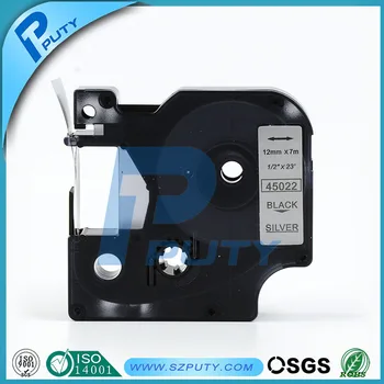 

5pcs 45022 12mm Black on Matte Silver Compatible For DYMO D1 Label Tape Factory Supply