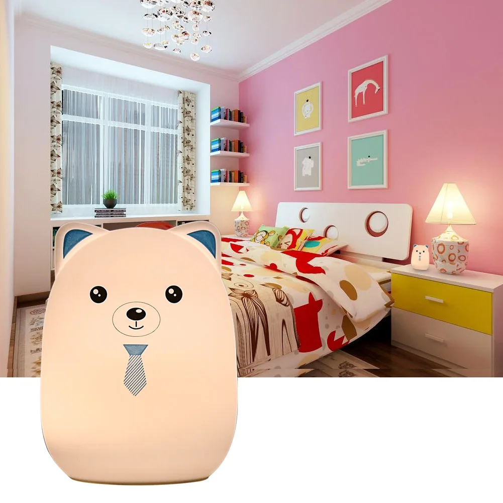 Desk Night Lights Baby Room Bear Cartoon Night Light Kids
