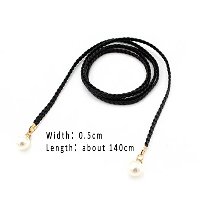 Women Waist Belt Rope Chinese Style Braided Woven Tassel Thin Belt Female Knot Decorated Waistband Hot Casual Solid Black Belts 2-Black