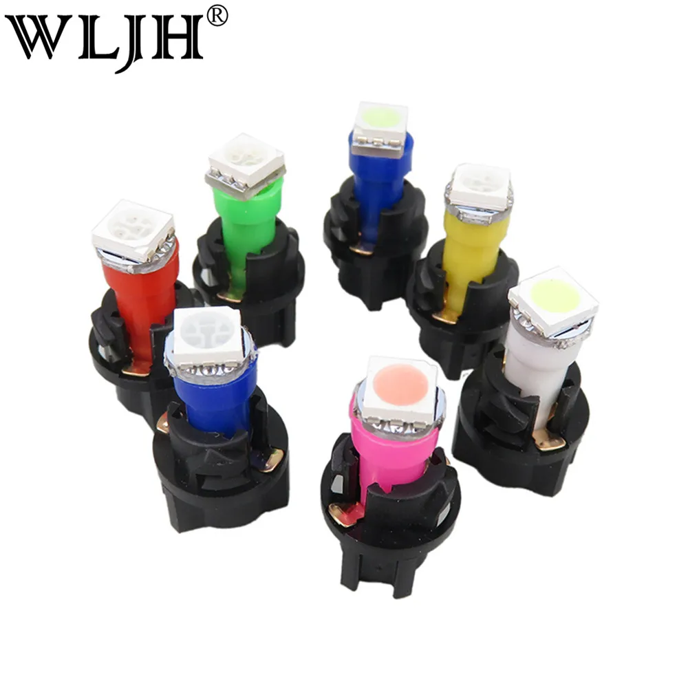 WLJH 5 Colors Car Styling T5 Gauge light 5050 SMD Instrument Dashboard Led Indicator Lamp Bulb with 3/8" Twist Socket For Honda