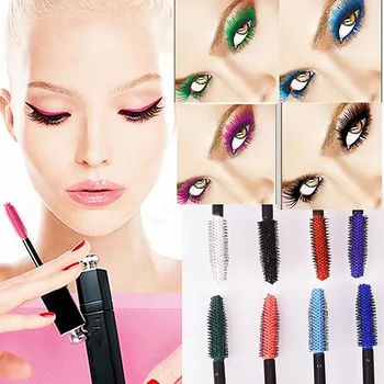 

Colorful mascara waterproof long lasting red purple white mascara quick dry Thick curling mascara for 4D firber lashes AM002