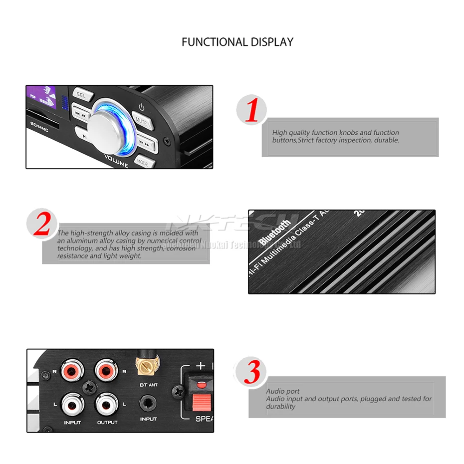 LP- USB Lepy автомобильный усилитель Bluetooth 4,0 Цифровой плеер класс-T 2x20 Вт RMS HIFI стерео аудио Мощность домашний мультимедийный SD AUX EQ